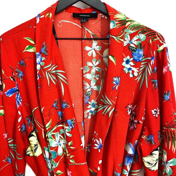 FOREVER 21+ Tropical Longline Kimono - Picture 4 of 8